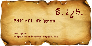 Bánfi Ágnes névjegykártya